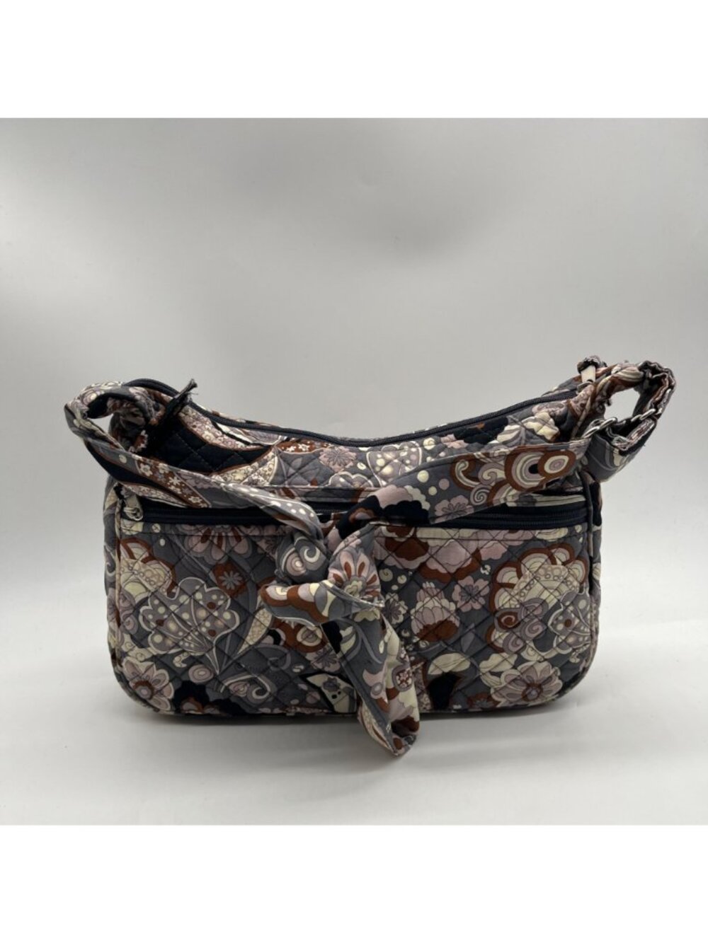 Stephanie Dawn Cocoa Beach Gray Pattern Fabric Crossbody Bag - Picture 2 of 11